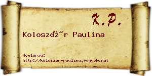 Koloszár Paulina névjegykártya